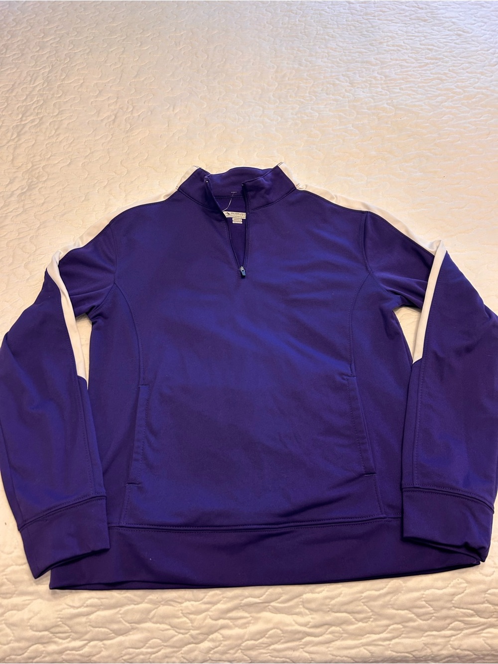Augusta Women’s Purple 1/4 Zip LS Pullover Sz S Pockets